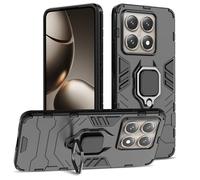 Btstring Funda para Xiaomi 14T Case, Carcasa Antigolpes con Soporte anular metálico, Case Protectora de Grado Militar, Negro