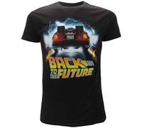 BTTF Regreso AL Futuro T-Shirt Camiseta Negra Delorean Outatime Oficial Original Back To The Future (L Large)