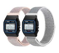 BTTNG Correas de nailon compatibles con Casio F-91W/F-84/F-94/F-105/F-108/AE-1200/W-217H/W-218H/A-158W/A-168W/SGW-300H/W-800H, correa deportiva elástica ajustable, cómoda pulsera de repuesto de nailon