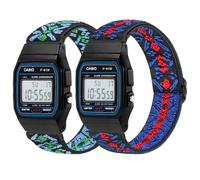 BTTNG Correas elásticas de reloj compatibles con Casio F-91W/F-84/F-94/F-105/F-108/AE-1200/W-217H/W-218H/A-158W/A-168W/SGW-300H/W-800H, correa deportiva elástica ajustable cómoda correa de repuesto de