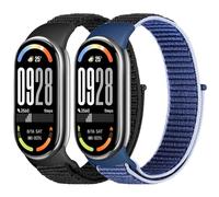 BTTNG Nylon Correa Sólo Compatible para Xiaomi Smart Band 10/9/Xiaomi Smart Band 8 Mujeres Hombres, 2 Pack Transpirable Pulsera Deporte Loop Correa de repuesto para Xiaomi Mi Band 10/9/8