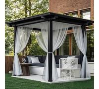 BTTO - Cortinas para Exteriores, Juego de 2 Cortinas, Mosquitera de Exterior, Visillo Cortinas Transparentes, con Bricolaje Ajustable, para Patio, jardín, Gazebo, Blanco, L160 x 305 cm