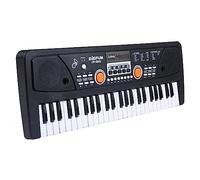 Btuty 49 Teclas USB Órgano electrónico Piano eléctrico con micrófono Negro Música digital Teclado electrónico Altavoces estéreo incorporados con 16 tonos 8 Ritmos 6 Canciones de demostración