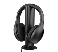 Btuty Auriculares Inalámbricos 5 en 1: Emisor y Receptor FM Hi-Fi, Set para Radio, Ordenador, TV, Monitor - Con Micrófono, Opción Cableada