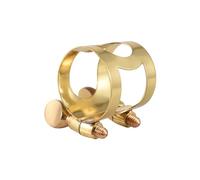 Btuty Ligadura de saxofón alto de latón ajustable de doble tornillo para boquilla de saxofón alto accesorios de clip de ligadura