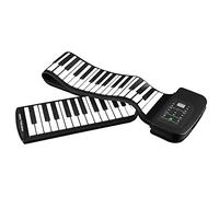 Btuty Piano portátil Piano 88 teclas,de silicona Rodillo flexible Up Teclado plegable mano-rodar con batería pedal de sostenido
