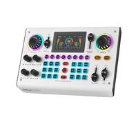 Btuty Placa de sonido mezclador de audio de 48 V Phantom Power Live Sound Card RGB Light BT Wireless Plug and Play para transmisión en vivo, podcasting, grabación, contenido, crea juegos recargable