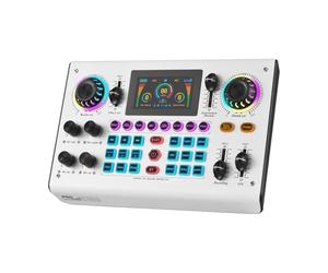 Btuty Placa de sonido mezclador de audio de 48 V Phantom Power Live Sound Card RGB Light BT Wireless Plug and Play para transmisión en vivo, podcasting, grabación, contenido, crea juegos recargable
