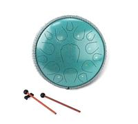 Btuty Tambor de lengua de acero 13 pulgadas 15 notas Instrumento de percusión clave D Tambor balsámico portátil con baquetas de batería para meditación