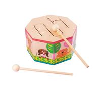 Btuty Tambor Madera de Dibujos Animados, Instrumento Ritmo de Percusión Tambor Octogonal de Madera Ambiental, 3 Tonos, Alto, Medio y Bajo