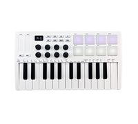 Btuty Teclado de control MIDI de 25 teclas teclado USB portátil Controlador MIDI con 25 teclas sensibles a la velocidad 8 almohadillas retroiluminadas 8 perillas