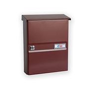 BTV | Buzón de Pared Modelo Colonia | Buzon Exterior con Cerradura de Seguridad | Buzon Marrón | 30 x 24 x 8.7 cm | Incluye Soporte Anticaída para Cartas