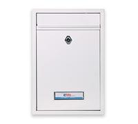 BTV | Buzón Exterior Pequeño Modelo Bermeo | Buzon Hogares con Poco Espacio | Buzon de Acero | Medias 32 x 21.5 x 8.5 cm | Color Blanco