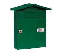 BTV | Buzones de Correos Exterior Modelo Chalet Color Verde | Buzon Exterior con Cerradura de Seguriad Fabricado en Acero Galvanizao | Medias 34.6 x 29.9 x 8.7 cm