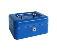 BTV | Caja Caudales con Llave para Contar y Transportar Dinero | Caja de Seguridad con Organizador de Monedas y Billetes | 15x11.5x8 cm