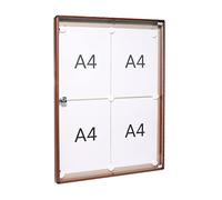 BTV | Tablon Anuncios con Llave Vertical con Perfil de Aluminio y Puerta de Metacrilato | Cerradura de Seguridad | Medidas 67 x 46 x 3,65 | Madera Oscura