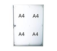 BTV | Tablon Anuncios con Llave Vertical con Perfil de Aluminio y Puerta de Metacrilato | Cerradura de Seguridad | Medidas 67 x 46 x 3,65 | Aluminio Natural