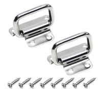 BTWYU Asa de Equipaje,Recambio Tirador de Cofre de Acero Inoxidable 201, tamaño Mediano, con Anillo for el Pecho, for Caja de Herramientas, cajón, Caja, Tono Plateado, 2 Unidades(2-Packs,50mm)