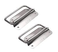 BTWYU Asa de Equipaje,Recambio Tirador de Cofre de Acero Inoxidable 201, tamaño Mediano, con Anillo for el Pecho, for Caja de Herramientas, cajón, Caja, Tono Plateado, 2 Unidades(2-Packs,100mm)