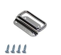 BTWYU Asa de Equipaje,Recambio Tirador de Cofre de Acero Inoxidable 201, tamaño Mediano, con Anillo for el Pecho, for Caja de Herramientas, cajón, Caja, Tono Plateado, 2 Unidades(1-Pack,75mm)