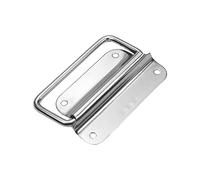 BTWYU Asa de Equipaje,Recambio Tirador de Cofre de Acero Inoxidable 201, tamaño Mediano, con Anillo for el Pecho, for Caja de Herramientas, cajón, Caja, Tono Plateado, 2 Unidades(1-Pack,100mm)