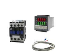 BTYKUYOO Controlador de Temperatura Digital PID REX-C100 de CA 110 V/220 V + relé SSR de 40 A y 40 DA + termopar K M6, sonda de 1 m con disipador de Calor