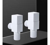 BTYKUYOO Tuqiu Válvula de ángulo Válvula de Control de Agua Válvula de Esquina Blanca Válvula de Agua del Grifo del baño 1/2 * 1/2 Válvulas de ángulo Negras de Acero Inoxidable 1 Pieza(White 2pcs)