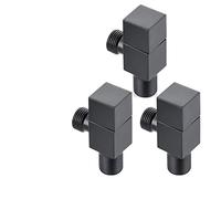 BTYKUYOO Tuqiu Válvula de ángulo Válvula de Control de Agua Válvula de Esquina Blanca Válvula de Agua del Grifo del baño 1/2 * 1/2 Válvulas de ángulo Negras de Acero Inoxidable 1 Pieza(3 PCS Black)