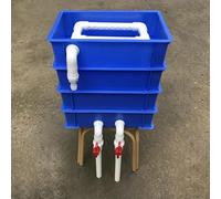 BTYQKZVPM Boîte de Filtration à Circulation, boîte d'égoutta Caja de Filtro Externo DIY for acuarios y estanques con circulación Agua, Azul, Varios tamaños(34.8x24.7x35.5 cm)