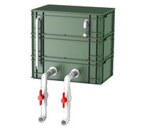 BTYQKZVPM Boîte de Filtration à Circulation, boîte d'égoutta Caja de Filtro for Estanque Acuario 2/3 Niveles, Color Rojo, Varios tamaños, sin Bomba ni Medio filtrante(15.75x11.81x19.69in/40x30x50CM)