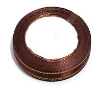 BTYQKZVPM Decoraciones para Tartas arcoíris, Cinta for Envolver Pasteles, 100 Yardas, Borde Dorado Satinado, 6-10 mm de Ancho(Dark Brown,6mm)
