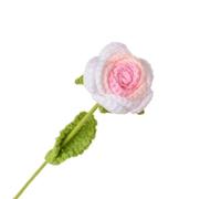 BTYQKZVPM，Flores de Ganchillo,Flores de Punto， Knitting Crochet Hand Woven Rose Flowers Wedding Bridal Artificial Flower Bouquet Home Decoration(Pink1)