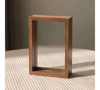 BTYQKZVPM Marco de Fotos de Cristal en Relieve, Marco de Postal de Madera con Doble Cristal, tamaño A4, diseño Flotante(Light Brown,Square 5 Inches)