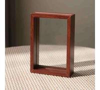 BTYQKZVPM Marco de Fotos de Cristal en Relieve, Marco de Postal de Madera con Doble Cristal, tamaño A4, diseño Flotante(Brown,A4 Size)