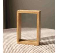 BTYQKZVPM Marco de Fotos de Cristal en Relieve, Marco de Postal de Madera con Doble Cristal, tamaño A4, diseño Flotante(Wood Color,Rectangle 4 Inches)