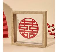 BTYQKZVPM Marco de Fotos de Cristal en Relieve, Marco Flotante de Madera A4 con Doble Cristal for exhibición de Fotos de Doble Cara(Original Wood Color,7 Inches)