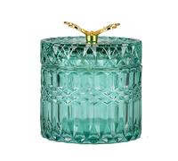 BTYQKZVPM Mini urnas para Mascotas, Caja Conmemorativa de Vidrio for Mascotas con Tapa Mariposa for Cabello y Cenizas, Multicolor(Green)