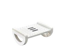 BTYQKZVPM Reposapiés para Oficina, Taburete ergonómico para Reposapiés Debajo del Escritorio, Altura Ajustable, función de Masaje, Multicolor, for Oficina en casa(White)