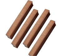 BTYQKZVPM Tiradores/pomos de Madera para cajones, Paquete de 4 manijas Puerta cajón gabinete con Forma Arco Madera, espaciado Entre Orificios 64-256mm(Walnut,Hole spacing:128mm)