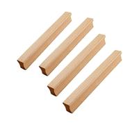 BTYQKZVPM Tiradores/pomos de Madera para cajones, Paquete de 4 manijas Puerta cajón gabinete con Forma Arco Madera, espaciado Entre Orificios 64-256mm(Beech,Hole spacing:64mm)