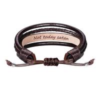 Btysun Pulsera de cuero para hombres, regalos de cumpleaños para papá, él, novio, amigos, pulseras ajustables para mujeres, regalo de San Valentín, día del padre, joyería para hombres con mensaje