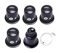 Btzthm 5 Piezas Lupa Monocular Portátil, Lupa Ojo 10x de Precisión, Relojero Lupa de Joyero, Lupa de Relojero, 3x/5x/10x/15x/20x, para Relojeros, Herramientas de Reparación de Joyeros