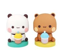BU-BU Du-du Panda Bear Figura Juguetes, Lindas Figuras en Miniatura, Figuras de Animales Modelo Oso Juguete, Estatua de Dibujos Animados Figura de Osos para Decoración del Coche Accesorios