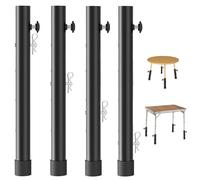 Buaak 4 extensores de patas de mesa, 20 cm con pestillo y pasador de bloqueo, patas de mesa ajustables de acero al carbono resistente, patas de elevación para mesas y sillas
