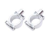 Buachois 2Pcs Soportes Universales para Espejo de Motocicleta, 25mm Adaptador de Soporte de Abrazadera para Manillar, Soporte de Espejo Retrovisor con Rosca M8 M10 para Motocicletas (Plata M8)