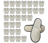 Buachois 30 pares de zapatillas desechables,Zapatillas de hotel antideslizantes,Zapatillas de spa desechables,Zapatillas de hotel suaves de algodón para el hogar, interior, hotel, viajes,