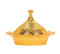 Buachois Azucarero de Oro, tazón de Dulces Decorativo con Tapa, tazón de Fuente de azúcar de Chocolate de latón Hecho a Mano, para el día de San Valentín, cumpleaños, día de la Madre, Navidad