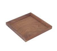 Buachois Bandeja para Servir en Madera, 15 x 15 cm Marrón Cuadrado Plato de Vajilla, Plato de Café de Natural de Decoración Té de Frutas para Pan y Pastel Plato para Restaurante Aperitivos