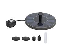 Buachois Bomba de Fuente Solar 5V 1.6W, Automática y sin Baterías, para Decoración de Jardín y Estanques Pequeños (con batería LI 800MA)
