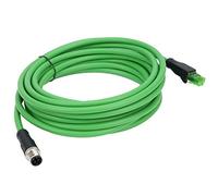 Buachois Cable Ethernet Industrial M12 a Rj45, 5 M/16,4 Pies, Resistente Al Agua Ip67, Cable Blindado Cat5e Sftp, Conector M12 de 4 Pines D-code Macho a Rj45 Macho para Sistemas de Bus